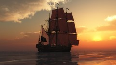 Sunset Sea ships