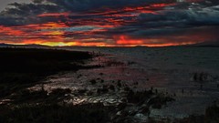 Sunset Sea snow clouds