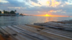 Sunset Sea sun clouds Bridges skies