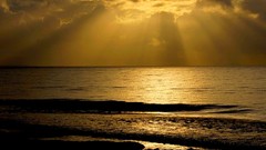 Sunset Sea sun clouds skies