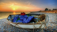 Sunset Sea sun sandals HDR Photography