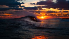 Sunset Sea waves