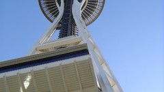 Sunset Seattle buildings skies space needle