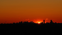 Sunset skylines cities