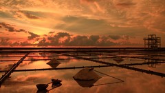 Sunset skyscapes ricefields