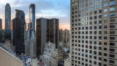 Sunset Skyscrapers architecture buildings cityscapes