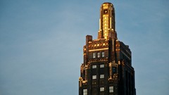 Sunset Skyscrapers Chicago USA skyscapes