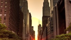 Sunset Skyscrapers urban HDR Photography