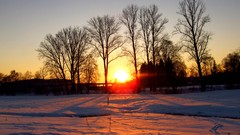 Sunset snow clouds skies