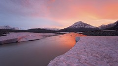 Sunset snow ice Canada British Columbia