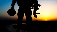 Sunset soldiers military