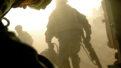 Sunset soldiers military dust