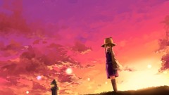 Sunset Stars clouds hats goddess blondes sunlight short hair 