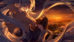 Sunset Stars clouds headphones shirts jackets skirts blue hair 