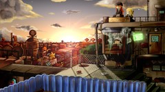 Sunset Stars clouds sky Anime scenic