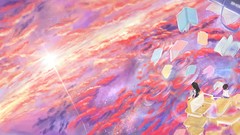 Sunset Stars clouds sky Books anime girls seifuku scenic