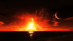 Sunset Stars planets outer space