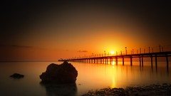 Sunset sun Beaches sea shorelines