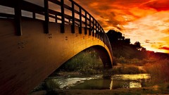 Sunset sun Bridges rivers