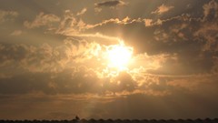 Sunset sun clouds Birds rooftops