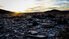 Sunset sun clouds land light skies shattered