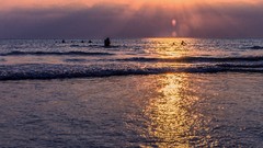 Sunset sun clouds light skies