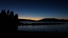 Sunset sun clouds light skies deep blue