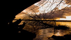 Sunset sun clouds moss skies harbours