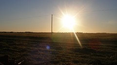 Sunset sun farm fields