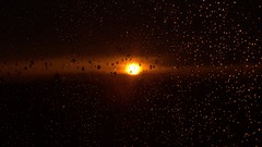 Sunset sun gold abstract dust surreal window panes