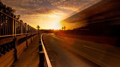 Sunset sun roads cityscapes