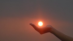 Sunset sun silhouettes