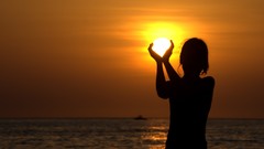 Sunset sun silhouettes