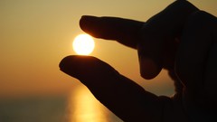 Sunset sun silhouettes