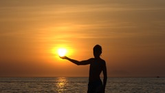 Sunset sun silhouettes