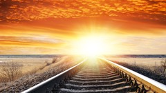 Sunset sunlight railway