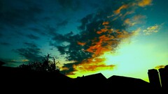 sunset sunlight sky clouds