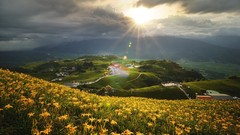 Sunset sunrise Mountains Landscapes