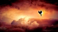 Sunset superman silhouettes skyscapes
