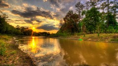 Sunset Texas rivers skyscapes