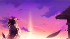 Sunset touhou shrine miko