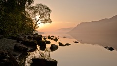 Sunset Trees Bank mist rivers