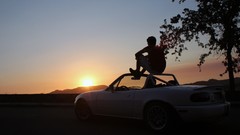 Sunset Trees Mountains clouds hills cars Mazda canyon brides 