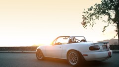 Sunset Trees Mountains clouds hills light cars Mazda canyon 