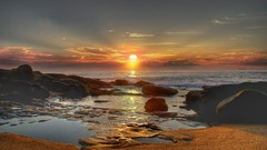 Sunset Trees yellow sun waterfalls Beaches