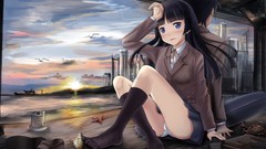 Sunset uniforms black hair ore no imouto ga konna ni kawaii 