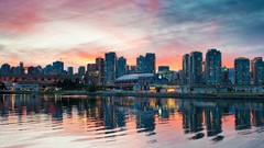 Sunset vancouver cityscapes skyscapes