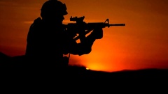 Sunset War soldiers silhouettes Screens
