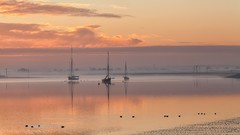 Sunset water Boats Beaches