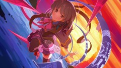 Sunset water clouds ocean Anime anime girls brown eyes 